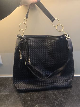 Damen Tasche schwarz – Flechtoptik
