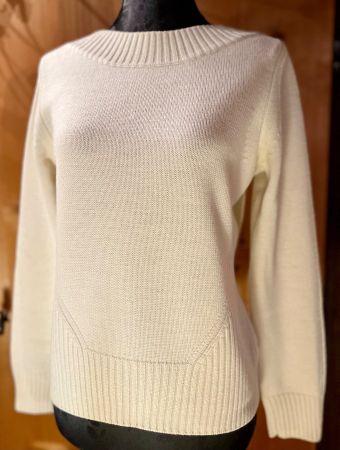 Edler CASSIS Feinstrick-Pullover in Creme, Gr. 36-38