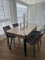 Dining Table with 4 Chairs, Oak Look, Good Condition