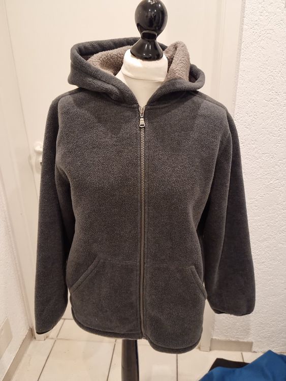 Generisch Herren Fleecejacke Strickjacke Full Zip Kapuzenjacke Mit