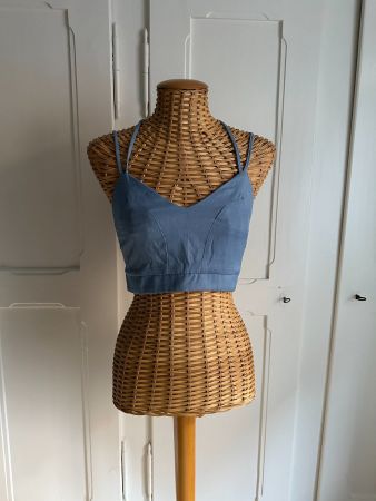 SHEIN - cropped Top hellblau XS