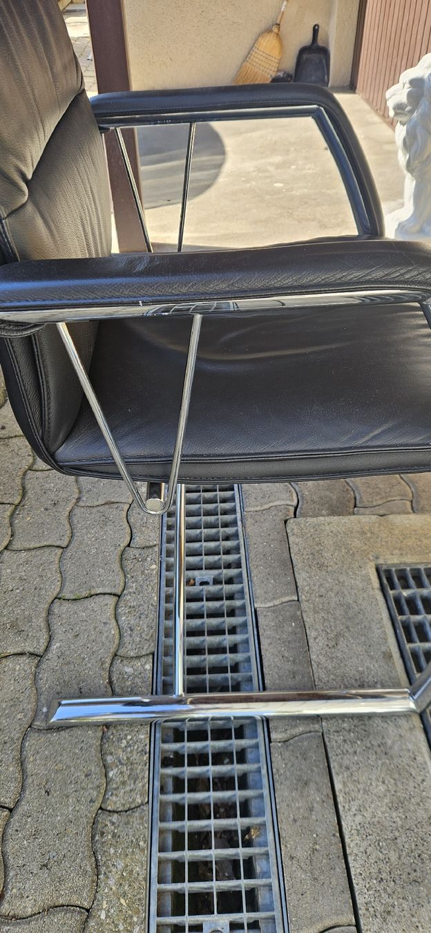 Sitag Sedie: Sitag Bürostuhl Freischwinger, Leder - schwarz – Usato da Belp venduto da Ginus85 3