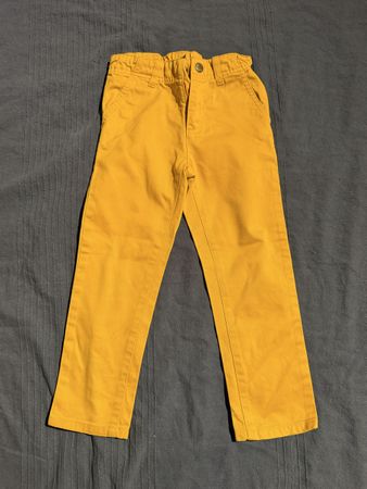 Pantalon garçon Naturaline – 3-4 ans / 104 cm – jaune moutar