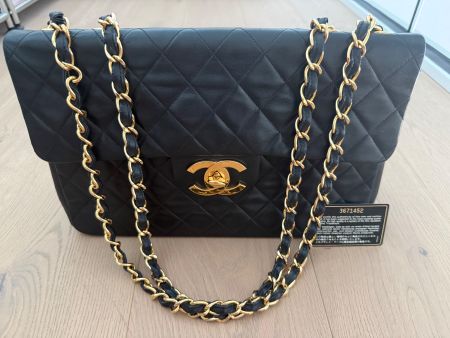 CHANEL Vintage Maxi / Jumbo XL Classic Flap Bag Black