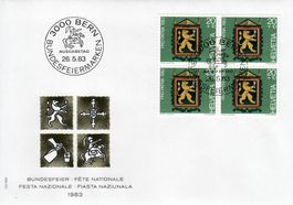 1983 Pro Patria 4 FDC Viererblock