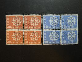 1959 Nr. 347 + 348 im 4er Block mit ET-Stempel