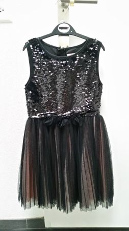 Pailletten Kleid - Gr. 128 - 1x getragen