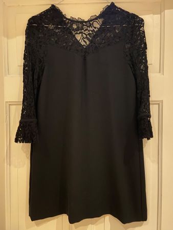 schwarzes Kleid mit Spitze (Gr. S)