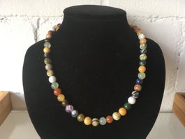 BUNT GEMISCHT  KETTENSTRANG  KUGELN 8mm LÄNGE 40cm