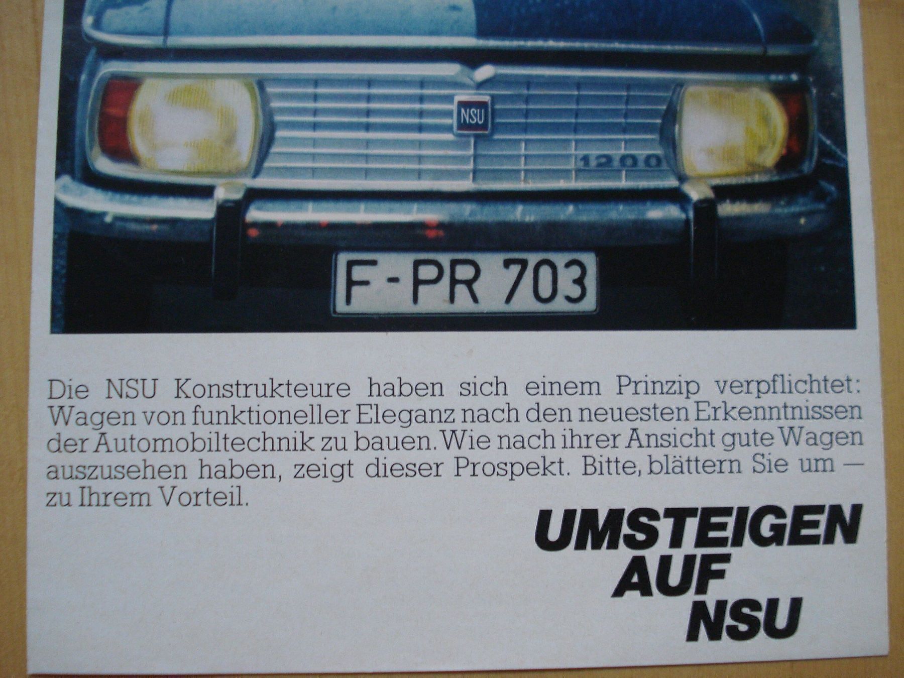 Dokumente: Autoprospekt NSU TT von 1968  !! – Gebraucht aus Basel von EdiEberle 4