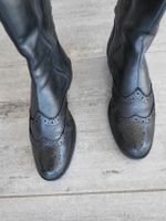 Stivali alti in pelle nera eleganti taglia 38