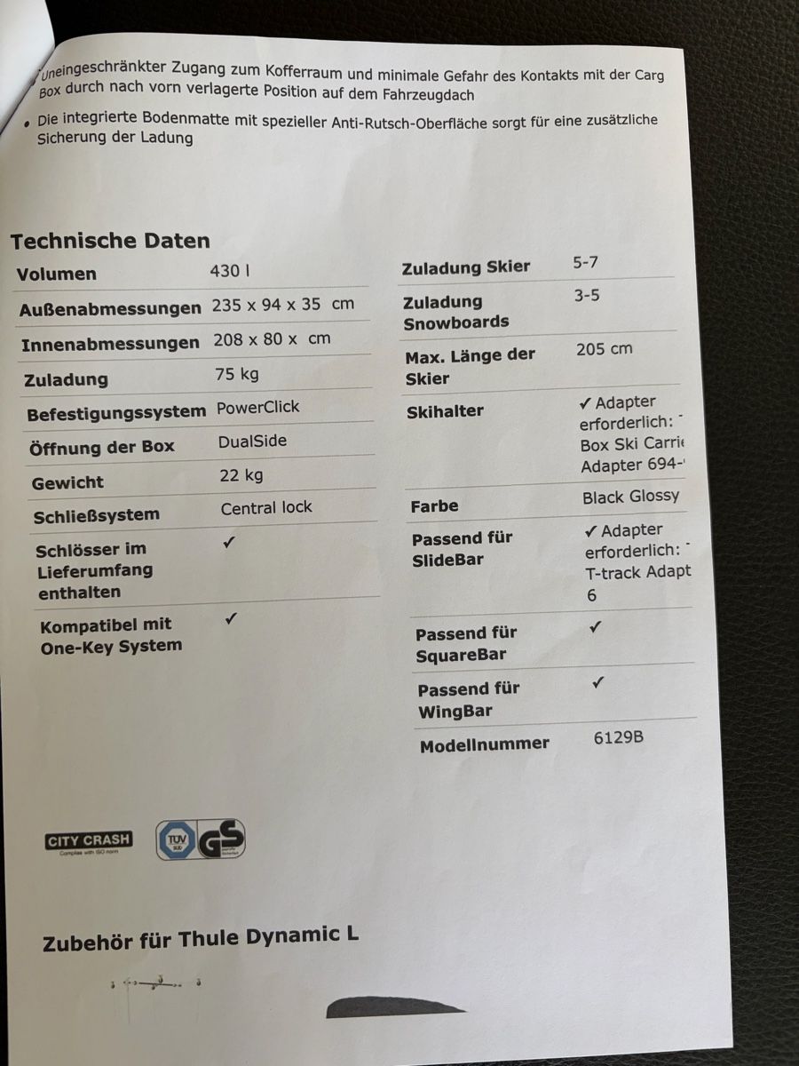 Thule Dachboxen: Thule Dynamic L – Gebraucht aus Wollerau von markus_h 5