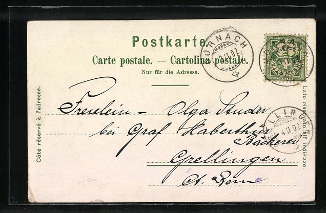 Ansichtskarten: Litho Basel, Strassenpartie mit Julius B – Gebraucht aus Berlin von bartko-reher 1