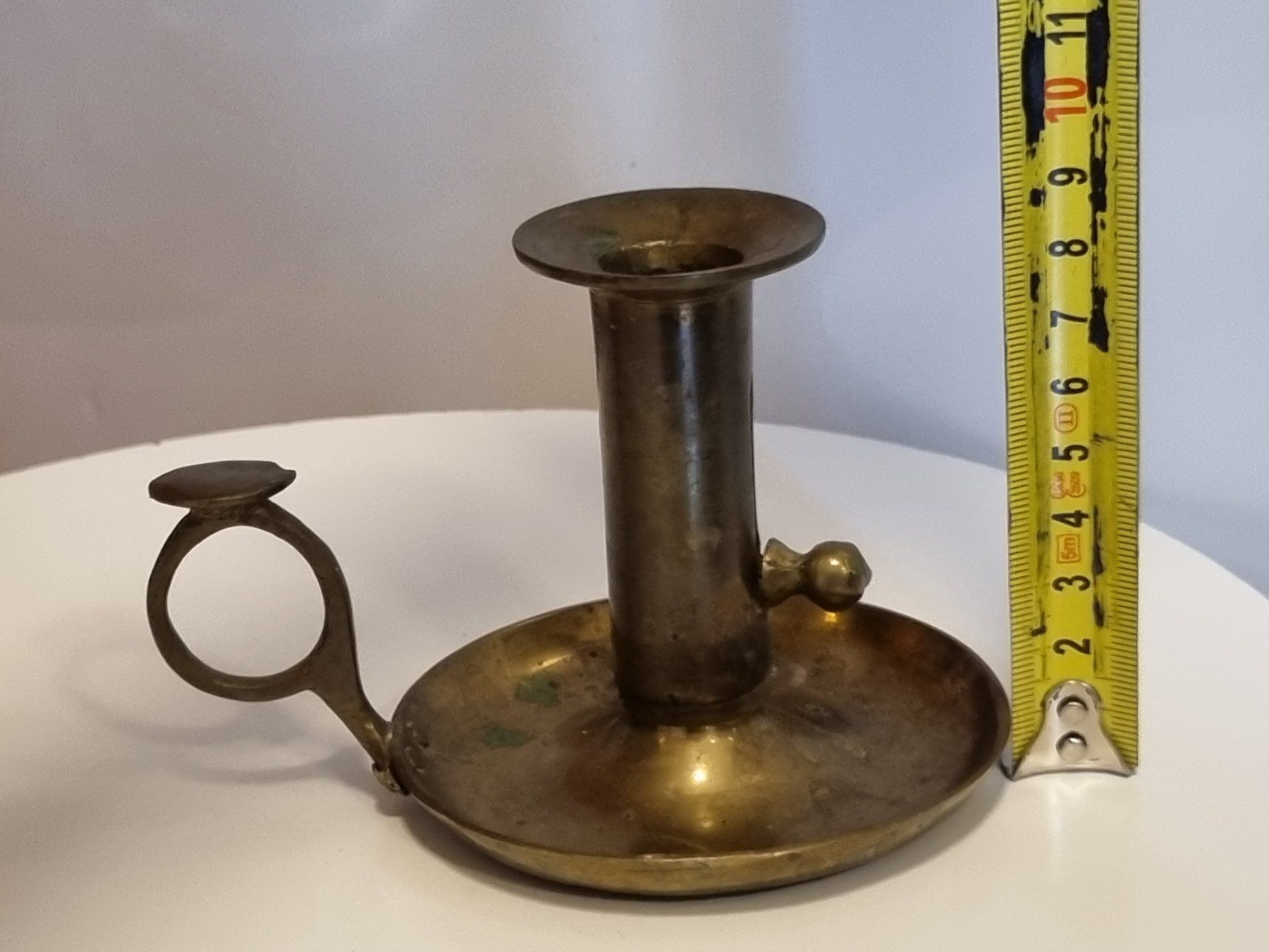 Portacandele: Antiker Messing Kammerleuchter um 1900 – Usato da Scharnachtal venduto da devin03 2