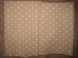 Baumwollstoff beige weisse Sternli Reststück