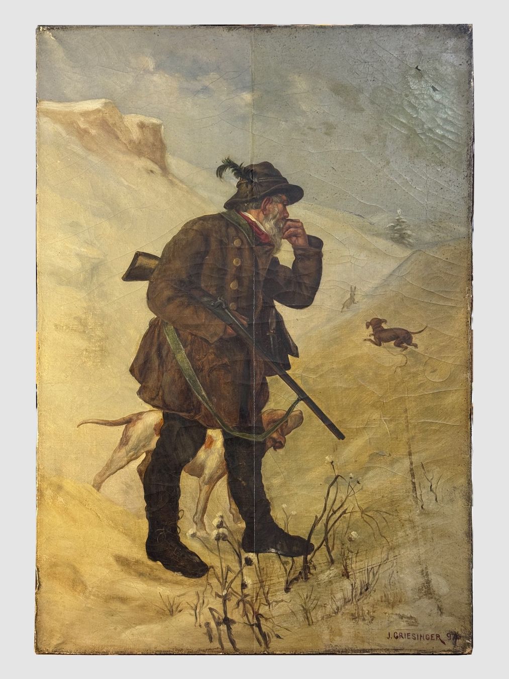 Dipinti: Jäger mit Hunden auf der Stöberjagd – Usato da Domat/Ems venduto da ren_5859 1