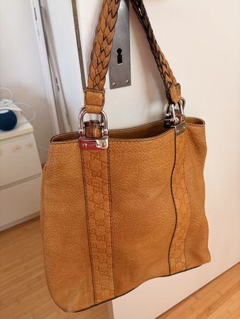 Handbag original Gucci leather brown