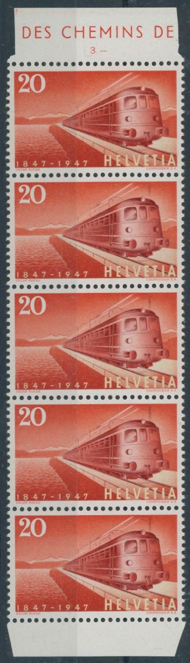 Tutti i francobolli: 1947 - Eisenbahnen - Abart - postfrisch ** – Nuovo (secondo la descrizione) da Schindellegi venduto da leecollect