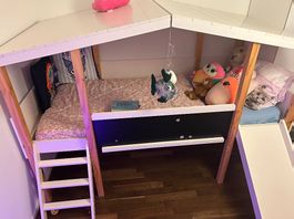 Hausbett Hochbett Cory Bett mit Rutsche