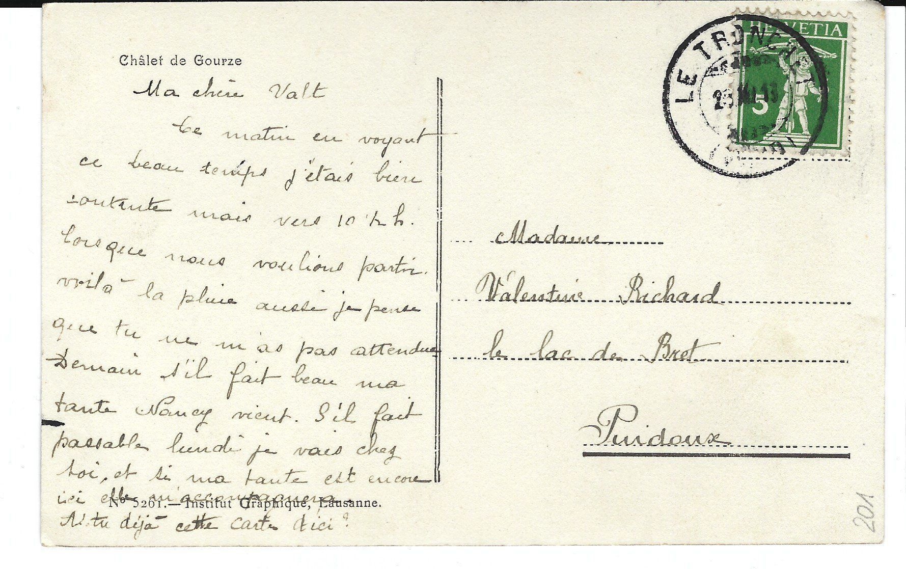 Cartes postales: CHALET DE GOURZE - ANIMEE – D'occasion à Ponto Valentino par giorgia06 1