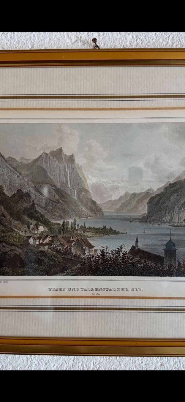 Incisioni: Stich coloriert  Weesen mit Walenstadtersee / Walensee – Usato da siebnen venduto da minte 1