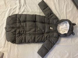 Baby Winter-Fussack Smilies grau Grösse 68 warm gefüttert