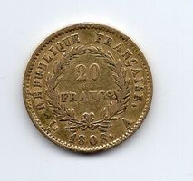 (2440) Frankreich, 20 Francs 1808, fast stgl