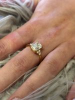 Ring Gold 750 Smaragd-Schliff Diamanten Weissgrösse 53