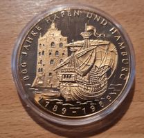 800 Jahre Hamburger Hafen Gedenkmedaille, Top Zustand!