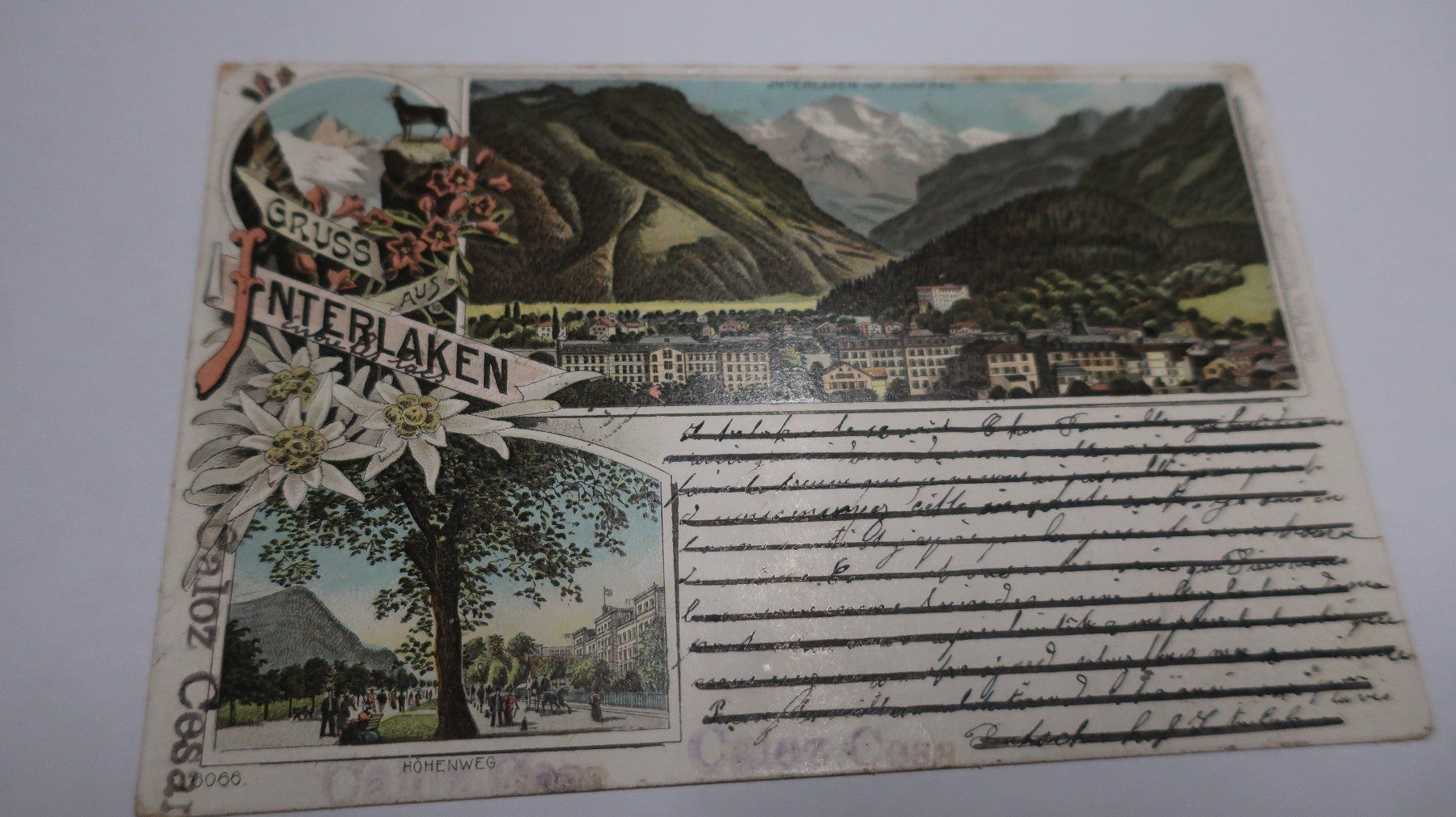 Cartoline postali: Gruss Interlaken 1898 – Difettoso da Cormoret venduto da Pascalll2001 1