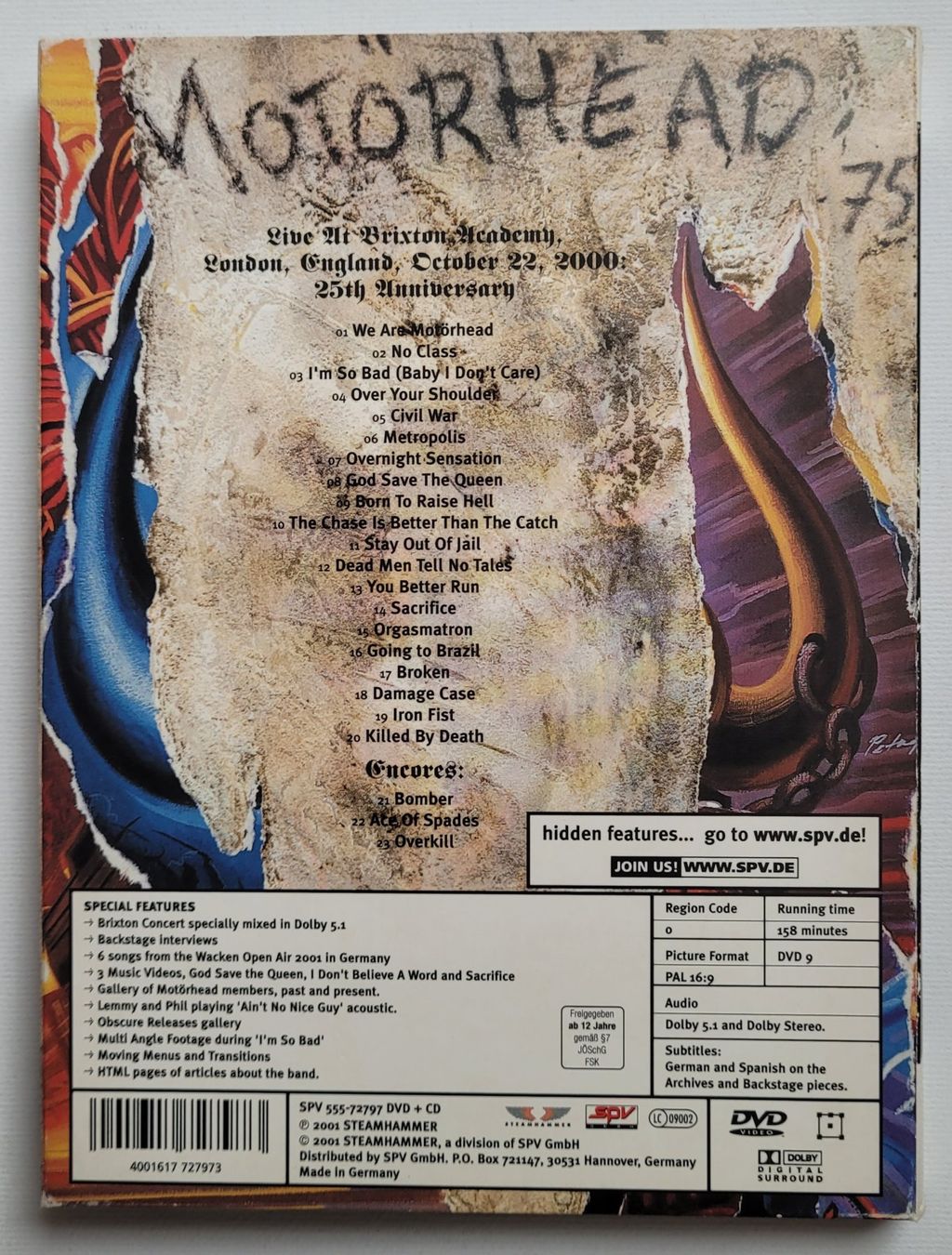 Tutti i DVDs: MOTÖRHEAD – 25 & ALIVE – BONESHAKER – Usato da Neftenbach venduto da Mador6 4