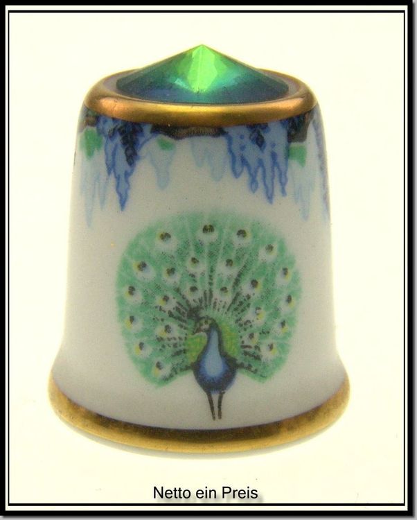 Birchcroft Porzellan Fingerhut - Feen Motiv In Rosa Mit 18k Gold