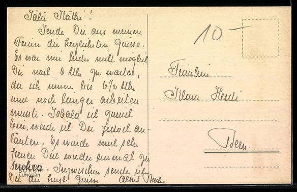 Cartoline postali: AK Lungern, Ortsansicht mit dem Giebel – Usato da Berlin venduto da bartko-reher 1