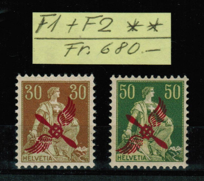Tous les timbres: Flugpost - Satz F1+F2 ** postfrisch – Neuf (Voir description) à Bern par peri02