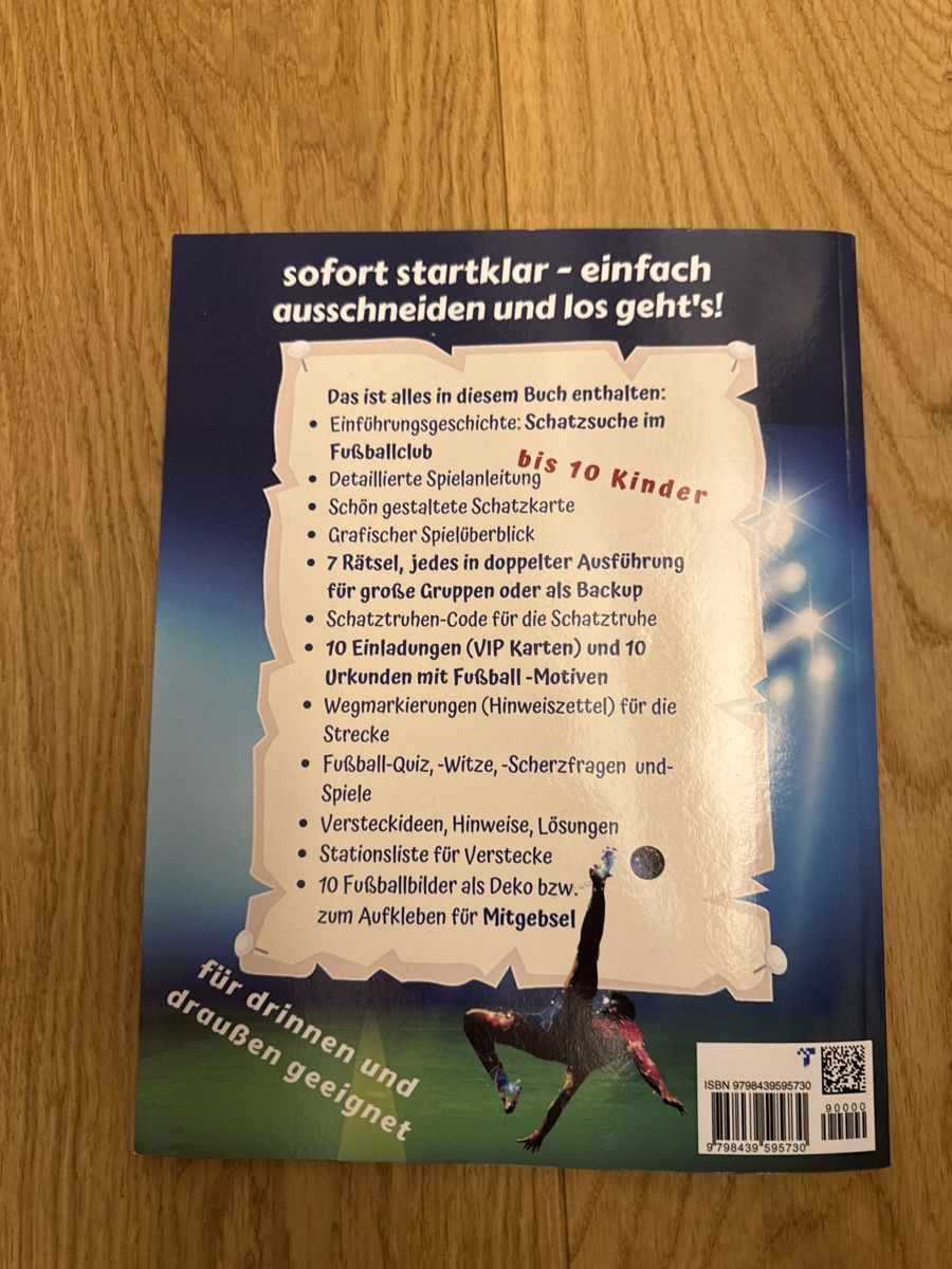 Bücher: Fussball Schnitzeljagd Kindergeburtstag ab 8 J. – Neu (gemäss Beschreibung) aus Raron von cathy123 1