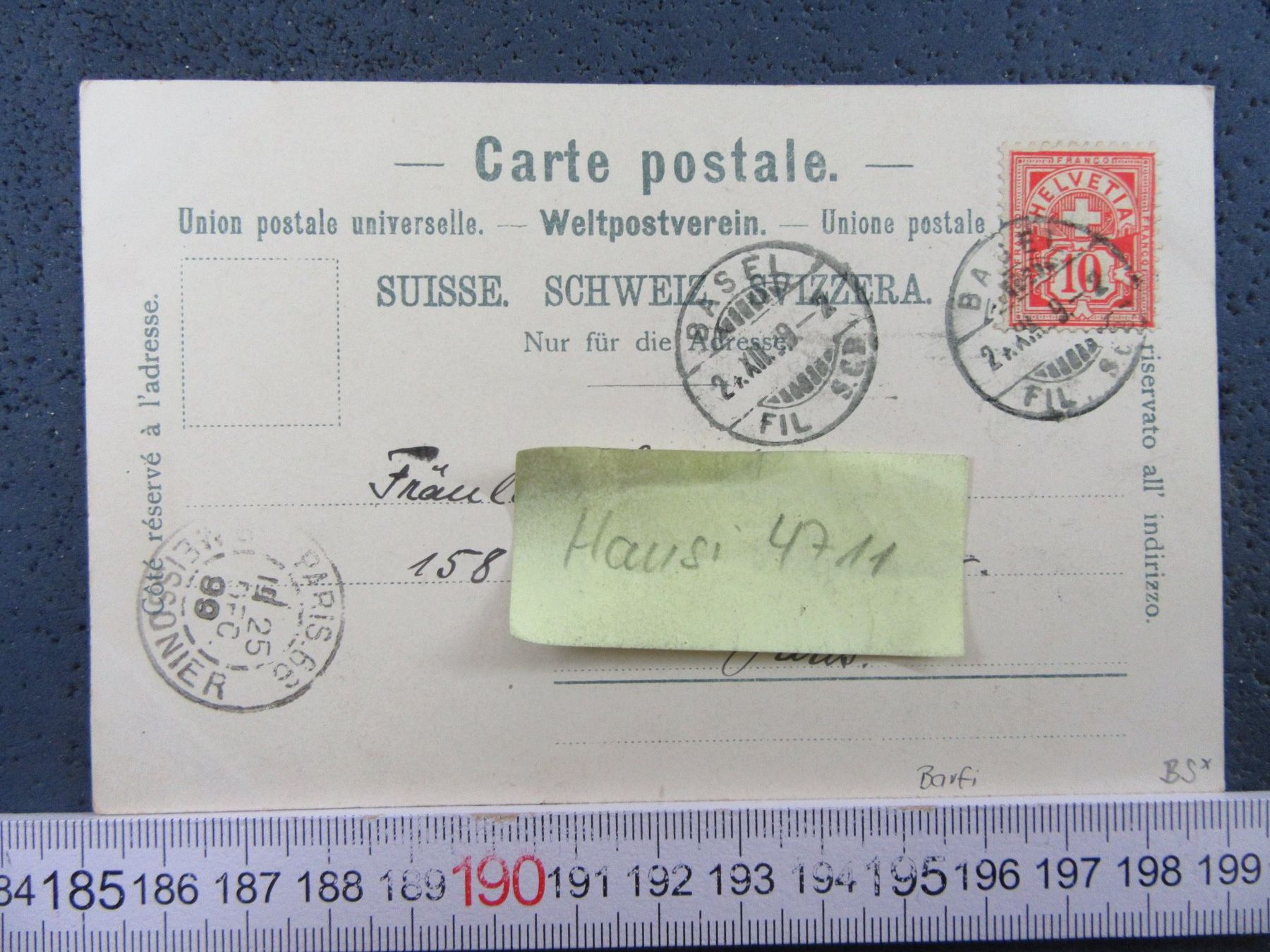 Cartoline postali: BASEL 1898 BARFI CASINO AK-BS – Usato da Ettingen venduto da Hausi4711 1