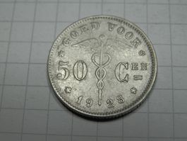 Belgien 50 Centime, 1928 Legende in niederländisch - "België