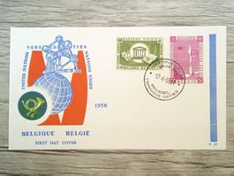 TR66 Enveloppe + Timbre Belgique 1958