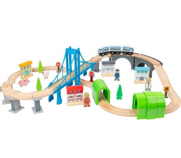 Giocattoli: Holzeisenbahn mit Brücken 52 Teile – Nuovo e nell'imballaggio originale da Basel venduto da Seifehuesli