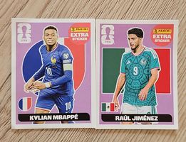 2 Panini FIFA Extra Sticker Kylian Mbappé Raúl Jiménez