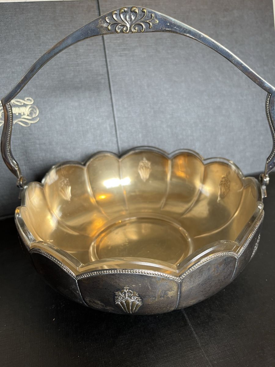 Ciotole: Antikes Jugendstil Silberkorb Fruchtschale versilbert – Usato da Münchenstein venduto da Sozial_Labor_Brocki 1
