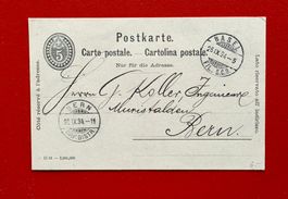 GANZSACHE POSTKARTE AUFLAGE 11/93 TYP III BASEL BERN 1894