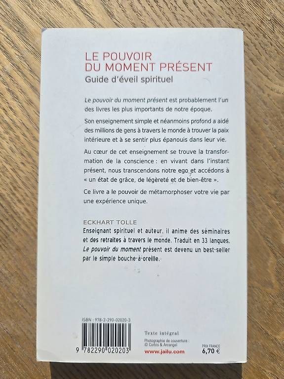 Libri: Le pouvoir du moment présent - Eckart Tolle – Usato da Begnins venduto da psy-harmonie 1