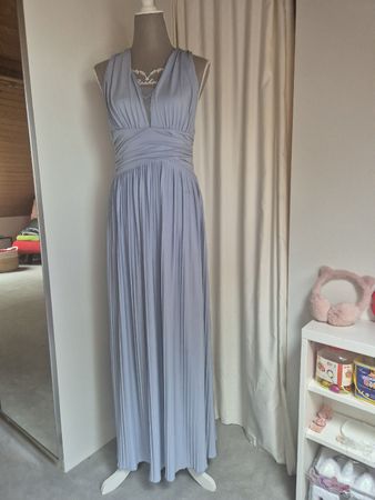Abendkleid H&M hellblau plissiert Grösse 40 gut