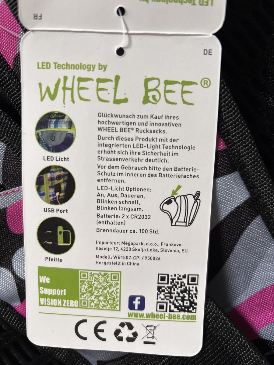 Neuer WHEEL BEE LED Schulrucksack, ideal für den Schulweg (Neu und ...
