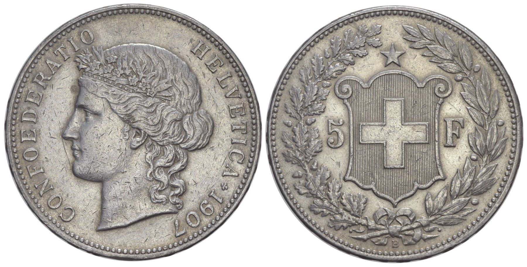 Tutti le monete: 5 Franken 1907 (10) – Usato da Chiasso venduto da Novamarketing