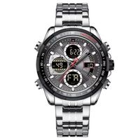 ⌚ Herrenuhr Multifunktionsuhr Grau Edelstahl Quarz NEU