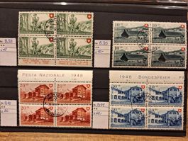 Pro Patria 4er Blocks 1948 Kat. 100.-