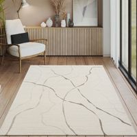 Elio Designer Teppich 160×230 cm – Hoch-Tief-Effekt, Creme