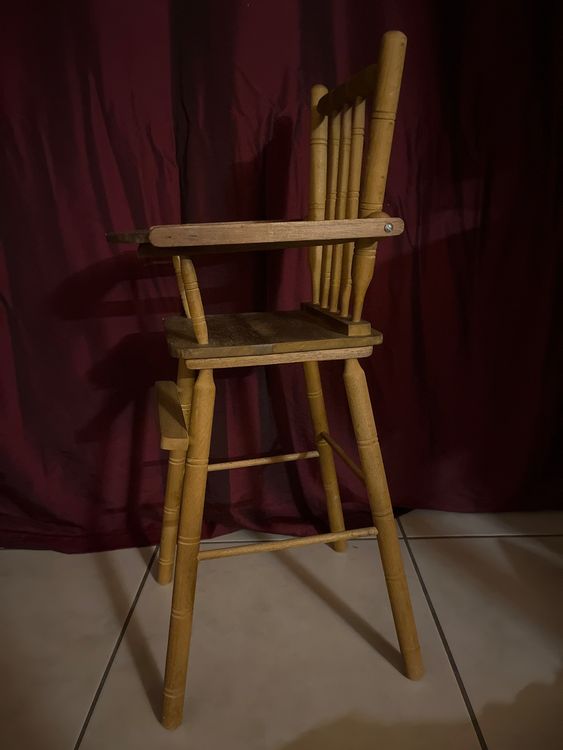 Antiker Hochstuhl, Babystuhl, Kinder-Ess-Stuhl Holz 9
